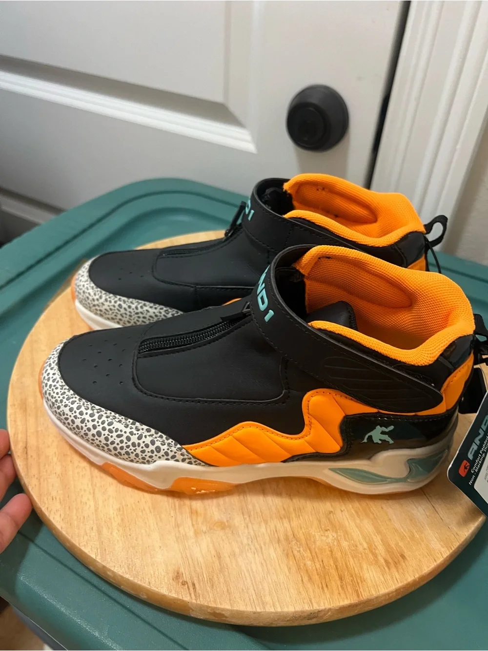 And1 Kids High-Top Sneakers in Orange and Black